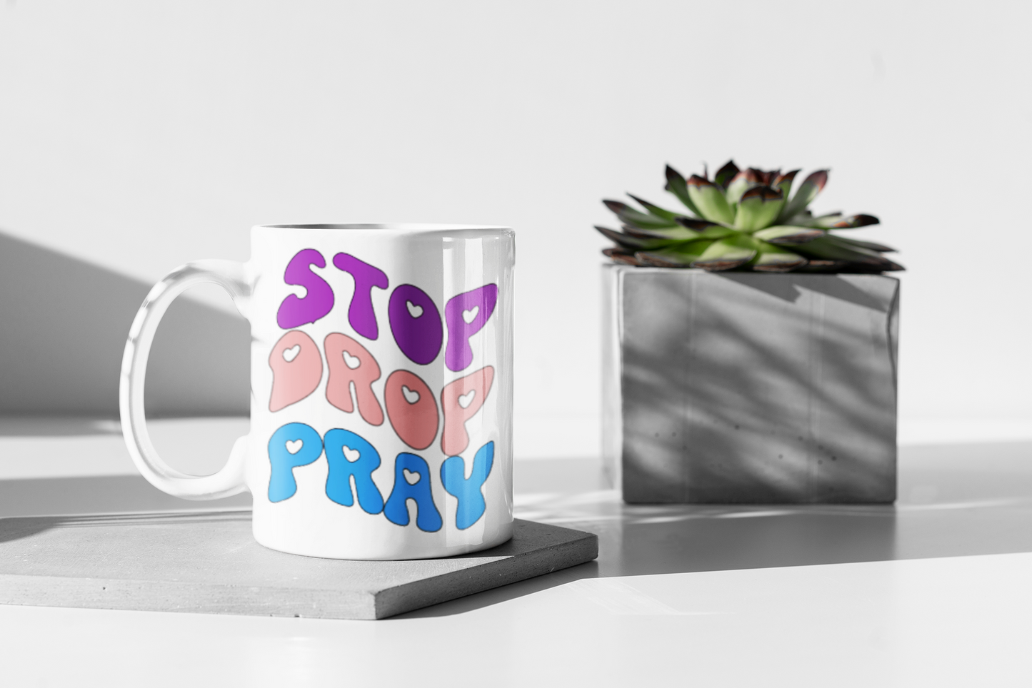 Stop Drop Pray Glass Tumbler